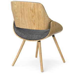 English Elm Malden Bentwood Dining Chair - Stylish Grey Woven Seat & Light Brown Frame For Modern Spaces B136P158908