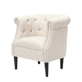 Christopher Knight Home® - Noble House - Beihoffer Petite Tufted Fabric Chair and Ottoman Set