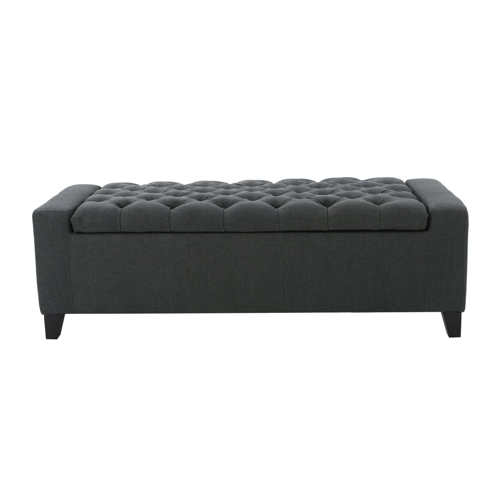 English Elm Guernsey Tufted Storage Ottoman with Lift Top Hidden Compartment for Living Rooms 59336.00DGY