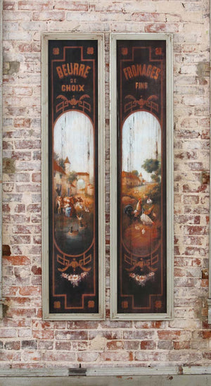 French Butter & Cheese Signs on Wood, Set of 2 EWA80314 Park Hill