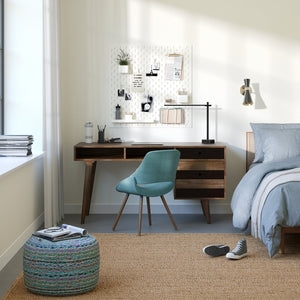 English Elm Clarkson Desk - Handcrafted Rustic Acacia With Mid-Century Design & Ample Storage For Home Office B136P158782
