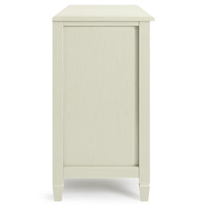 English Elm Connaught Low Storage Cabinet - Timeless Antique White Charm With Glass Doors & Adjustable Shelves B136P158530