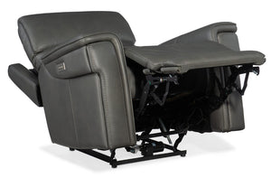 Hooker Furniture Lyra Zero Gravity Recliner In Sahara Sandalwood Leather With Power Headrest, Lumbar & Usb Port Medium Gray SS608-PHZL1-093