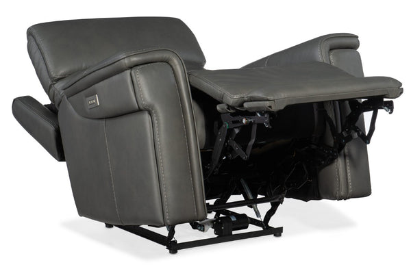 Hooker Furniture Lyra Zero Gravity Recliner In Sahara Sandalwood Leather With Power Headrest, Lumbar & Usb Port Medium Gray SS608-PHZL1-093