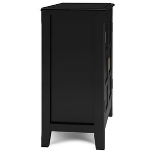 English Elm Burlington Low Storage Cabinet with Handcrafted Solid Wood, Transitional Design, Adjustable Shelves and Anti-Tip Safety Black B136P158508