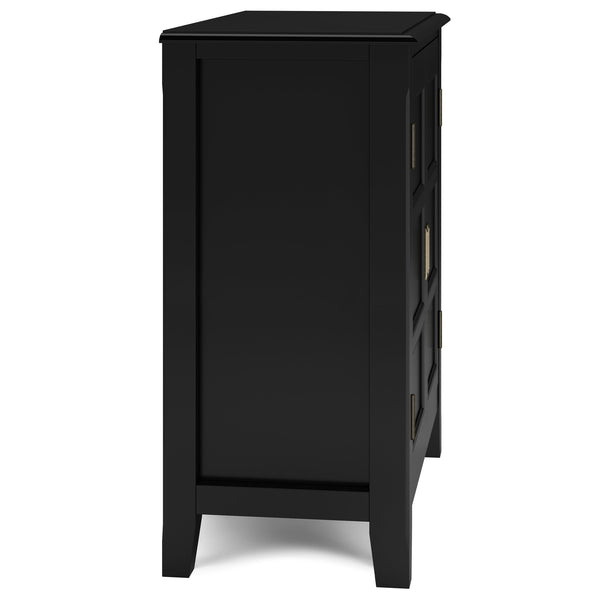 English Elm Burlington Low Storage Cabinet with Handcrafted Solid Wood, Transitional Design, Adjustable Shelves and Anti-Tip Safety Black B136P158508