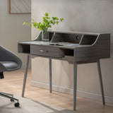 Christopher Knight Home® - Noble House - Brenda Mid Century Modern Grey Oak Finished Fiberboard Home Office Desk