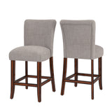 Homelegance By Top-Line Harmonn Classic Upholstered High Back Counter Height Chairs (Set of 2) Grey Wood