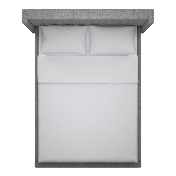 Homelegance By Top-Line Thorin Wingback Button Tufted Bed Grey Linen