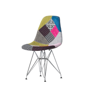 English Elm Patchwork Geometric Bohemian Accent Chairs Set of 2 with Chrome Legs for Eclectic Spaces 56395.00
