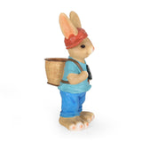 Christopher Knight Home® - Noble House - Twete Outdoor Decorative Rabbit Planter, Blue and Brown