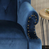 Christopher Knight Home® - Noble House - Nolie High Back Tufted Winged Cobalt Velvet Loveseat