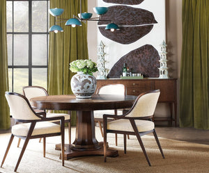 Hooker Furniture Archives Server — Figured Walnut Sideboard With Castle Grey Marble Top, Satin Brass Hardware, Generous Storage 6123-75907-89