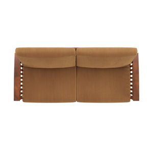 Homelegance By Top-Line Parcell Mission-Style Wood Sofa Tan Rubberwood