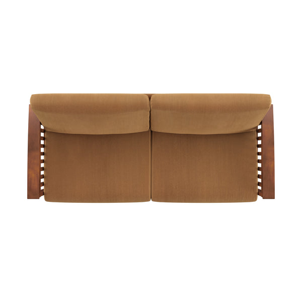 Homelegance By Top-Line Parcell Mission-Style Wood Sofa Tan Rubberwood