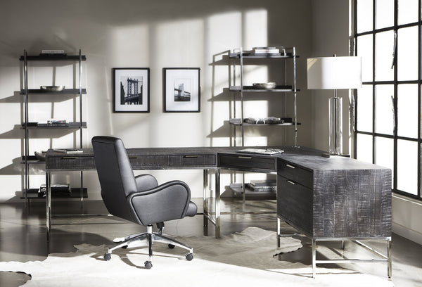 Bernhardt Bernhardt Transitional Patterson Office Chair — High-Back Upholstered Comfort, Stainless Steel Swivel Base, Adjustable Tilt (40"H) D11003