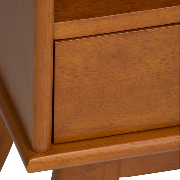 English Elm Draper Mid Century Bookcase & Storage Unit - Stylish Teak Brown Organizer For Modern Living Spaces B136P158158