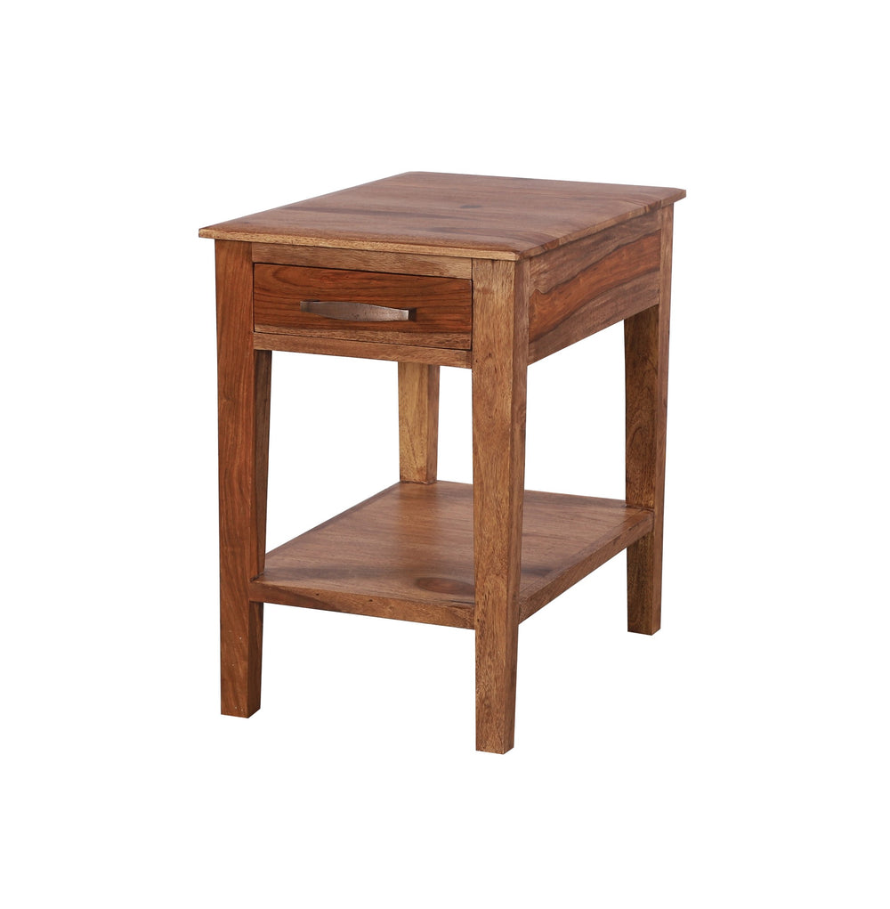 Porter Designs Porter Sonora Solid Sheesham Wood End Table – Handcrafted Beauty With Elegant Design And Durability Brown Wood 05-196-26-9740
