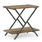 Christopher Knight Home® - Noble House - Oxbow Modern Industrial Handcrafted Wood Side Table, Light Walnut and Gray