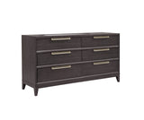 Quincy 6-Drawer Dresser Black with Molasses Finish P375100 Pulaski Furniture