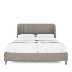 A.R.T. Furniture Vault California King Upholstered Shelter Bed - Stylish Mink Finish, Soft Grey Chenille Elegance Gray Parawood Solids,Foam,Fabric 285127-2354