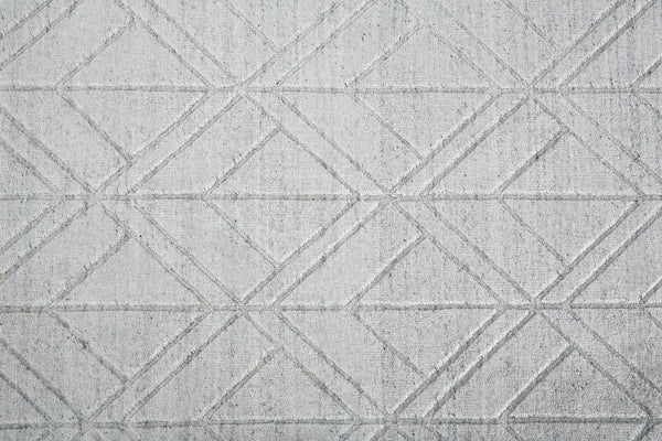 Feizy Rugs Red8847f Redford Handwoven Geometric Rug Collection - Stylish, Durable, And Artisan Crafted For Modern Homes White,Silver Viscose,Wool Red8847fwhtslvp00