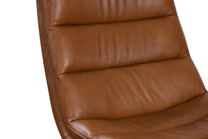 Porter Designs Porter Cetus Camel Leather Swivel Accent Chair – Mid-century Modern Design, Comfort & Style Brown Leather 02-204-06-0169