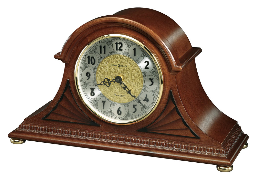 Hekman Furniture 630181 Elegant Windsor Cherry Mantel Clock With Dual Chime, Brass Dial, Automatic Volume Control Windsor Cherry Grant Mantel Clock 630181