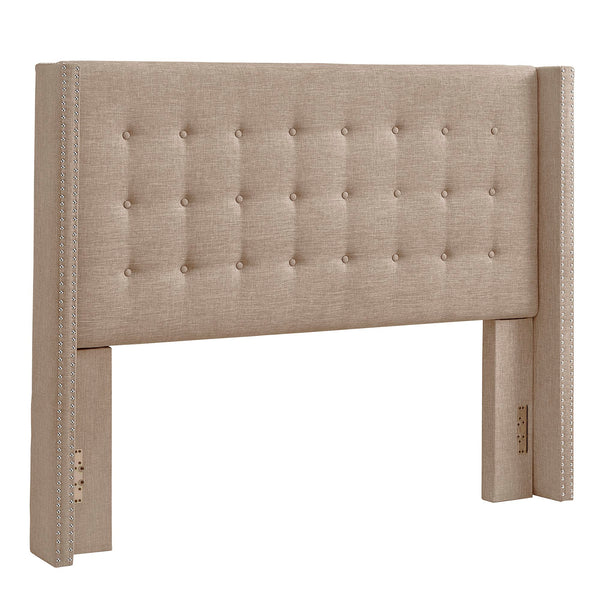 Homelegance By Top-Line Harlyn Linen Wingback Headboard Beige Linen