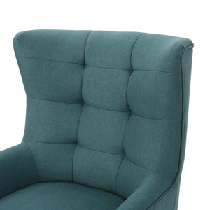 English Elm Club Chair Tufted Back Rubberwood Legs Mid-century Modern Accent Seat for Living Rooms 60751.00DTE