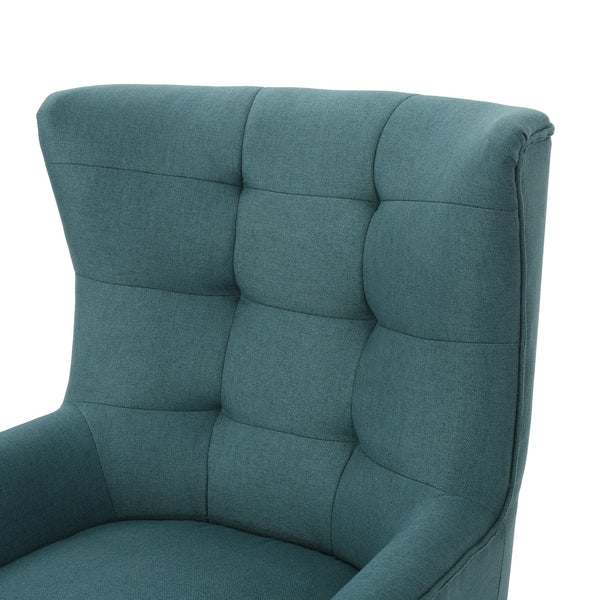 English Elm Club Chair Tufted Back Rubberwood Legs Mid-century Modern Accent Seat for Living Rooms 60751.00DTE