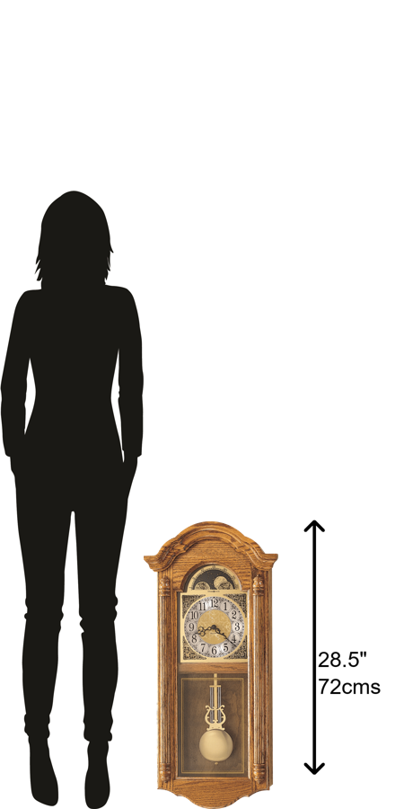 Hekman Furniture 620156 Fenton Wall Clock - Timeless Golden Oak Chiming Clock With Pendulum For Elegant Interiors Golden Oak Fenton Wall Clock 620156