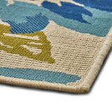 Christopher Knight Home® - Noble House - Wildwood Outdoor 5'3" X 7' Floral Area Rug, Ivory and Blue