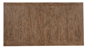 Hooker Furniture Americana Farmhouse Dining Table With 22" Leaf — Two-Tone Honey Top, Distressed Daisy Base, Seats 8 Blacks 7050-75200-89