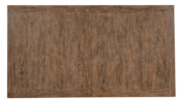 Hooker Furniture Americana Farmhouse Dining Table With 22" Leaf — Two-Tone Honey Top, Distressed Daisy Base, Seats 8 Blacks 7050-75200-89