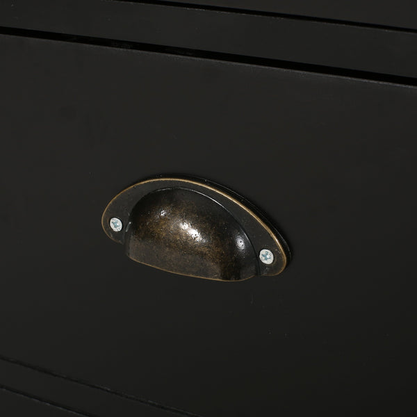 English Elm Christopher Knight Home® - Kitchen Island Cart with Rubberwood Top, Rolling Storage Cabinet with Drawers & Locking Casters Black 67757.00NATBLK