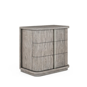 A.R.T. Furniture Vault Bedside Chest - New Traditional Design In Mink Finish With Usb Charger & Ample Storage Drawers Gray Parawood Solids,White Oak Veneers 285142-2354