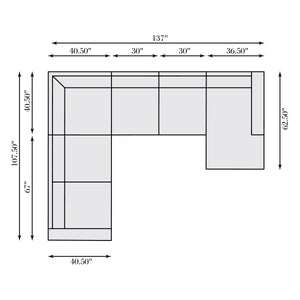 Bernhardt Bernhardt Dawkins Top-Grain Leather Right-Arm Chaise Sectional — Plush Cushions, Modern Scale, Custom Finishes K1719
