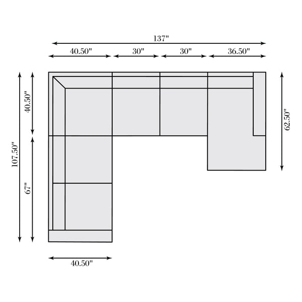 Bernhardt Bernhardt Dawkins Top-Grain Leather Right-Arm Chaise Sectional — Plush Cushions, Modern Scale, Custom Finishes K1719