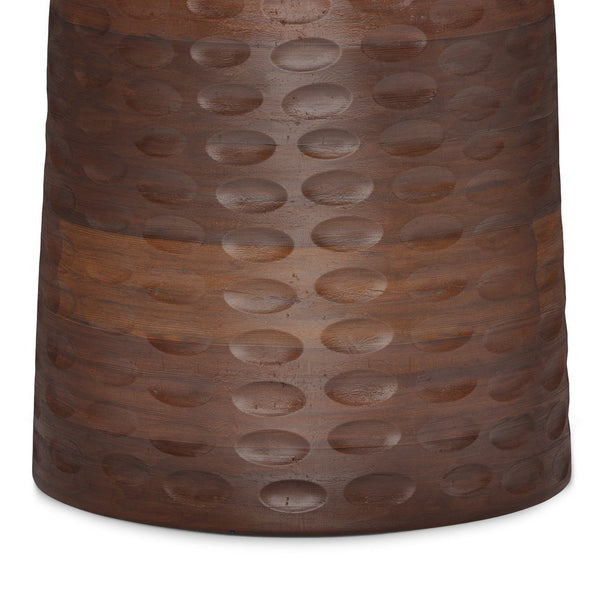 English Elm Boyd Handcrafted 13-Inch Solid Mango Wood Accent Table In Warm Dark Brown For Stylish Spaces B136P158432