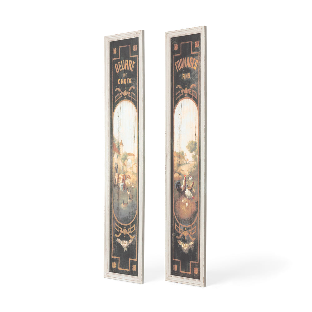 French Butter & Cheese Signs on Wood, Set of 2 EWA80314 Park Hill