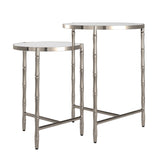 Homelegance By Top-Line Kailani Stainless Steel Nesting Tables Silver Stainless steel