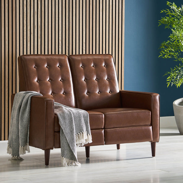 English Elm Christopher Knight Home® - DOUBLE Recliner Fabric Sofa with Plush Cushions and Space-Saving Design for Living Rooms, 49"L Light Brown 72478.00