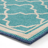 Christopher Knight Home® - Noble House - Laguna Outdoor 7'10" X 10' Ombre Area Rug, Blue and Ivory