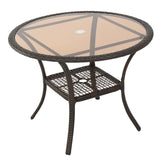 Christopher Knight Home® - Noble House - San Pico Multibrown Wicker Glass Table