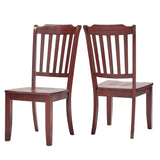 Homelegance By Top-Line Juliette Slat Back Wood Dining Chairs (Set of 2) Red Rubberwood