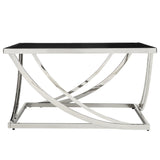 Homelegance By Top-Line Amiyah Steel Arch Square Coffee Table Silver Iron