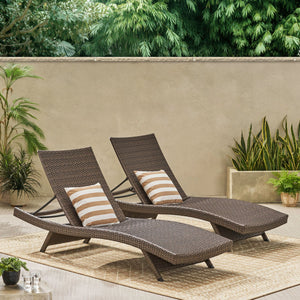 English Elm Christopher Knight Home® - Salem Pe Wicker Chaise Lounge Set – Premium Outdoor Comfort With Mocha Finish, No Assembly Required 52005.00ALUMCAMP2