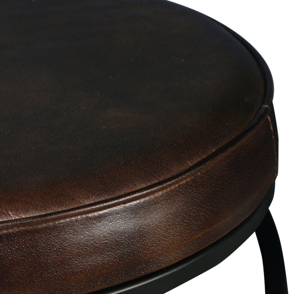 Porter Designs Polaris Leather Bar Stool - Modern Comfort With Striking Design For Contemporary Spaces Gray Leather 02-218-10-6795