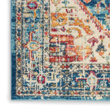 Nourison Passion PSN23 Machine Made Power-loomed Ornamental Border Indoor Only Bohemian Vintage Rug Ivory Light Blue, Ivory Light Blue 100% Polypropylene 99446809056